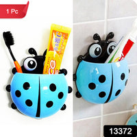 Ladybug Toothbrush Holder – Suction Hook Bathroom Organizer | BrushedUp Your Brand
