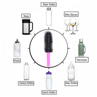 Bottle Cleaning Brush – Long Handle Silicone for Narrow Neck | Velvet Wipe Your Brand
