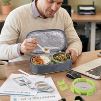 Home & office double bowl stainless steel lunch box set