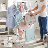 Metal Foldable Clothes Drying Rack – 3 Tier Portable Stand Your Brand