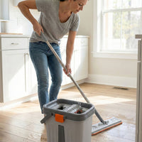 Small Flat Mop Bucket Set – Compact Multipurpose Cleaning Kit Your Brand