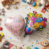 Party backdrop decoration with mix-design foil balloons
