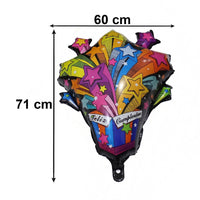 Party wall decoration with colorful foil balloons