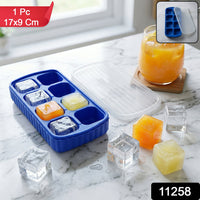 Plastic ice cube tray with leakproof lid for easy freezing and removal