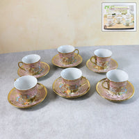 Floral Porcelain Tea Cup and Saucer Set Home Organization Storage Solution