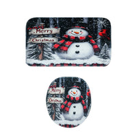 Christmas Bathroom Mat Set – Soft Snowman 3-Piece Décor Your Brand