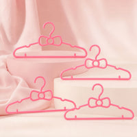 Kids Plastic Clothes Hangers Set of 4 Cute Bow Design Baby Wardrobe (4 Pc Set) Your Brand