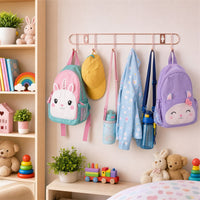 Kitchen use of wall hook rack in rose gold