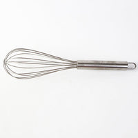 Side view of rust-resistant stainless steel wire whisk for kitchen use