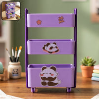 Mini Storage Trolley – 3-Tier Desk Organizer with Wheels for Kids and Office Your Brand