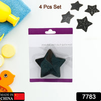 Kids Anti-Slip Bath Mat – Star Shaped PVC | 4 Pc Set by CrystalWash Your Brand